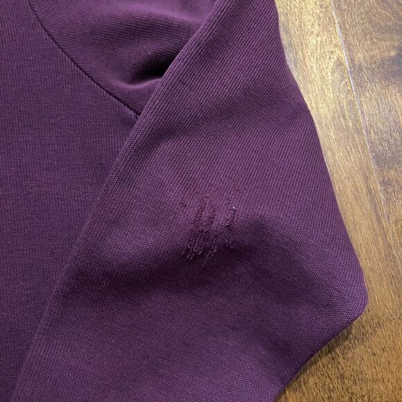 Hugo Boss Regular Fit 1/4 Zip Casual Burgundy Black Collar Sweatshirt Men's XL - Picture 6 of 11